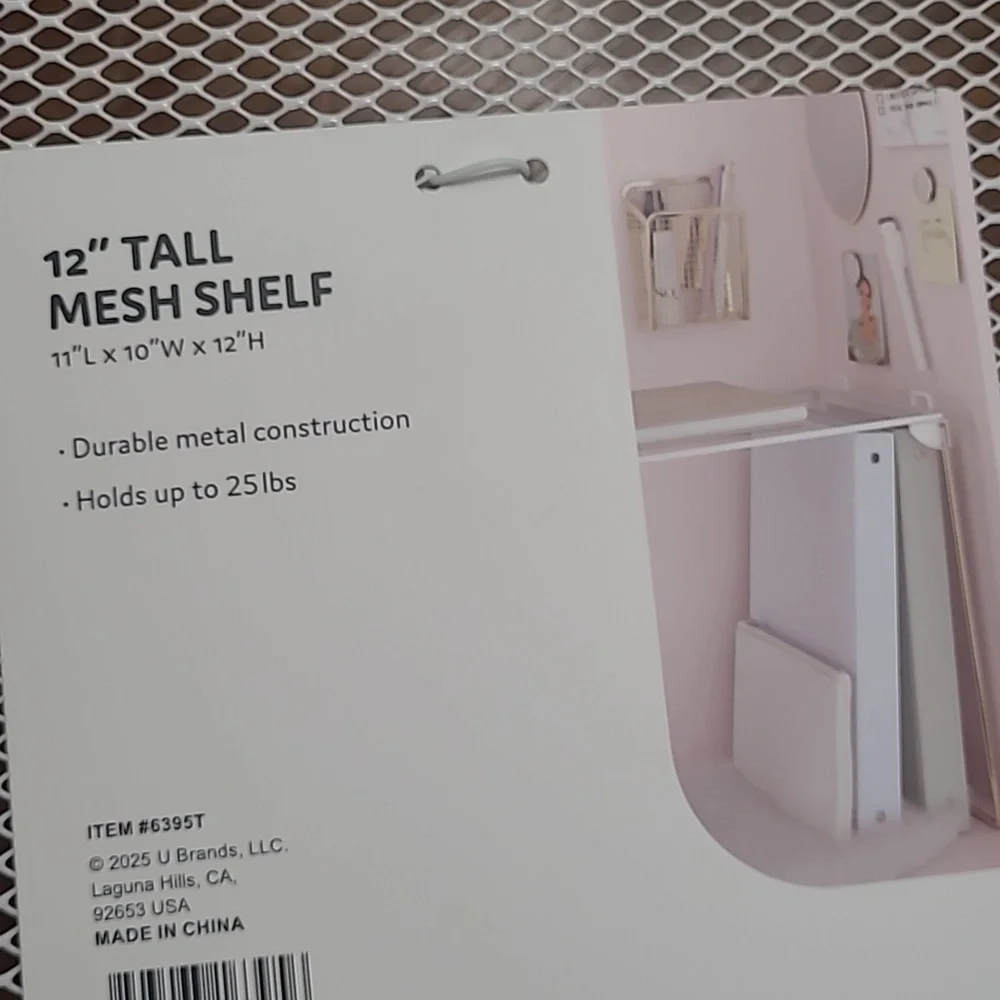 New with tags! UBrand White Gold Metal Mesh Locker Style Storage Shelf
